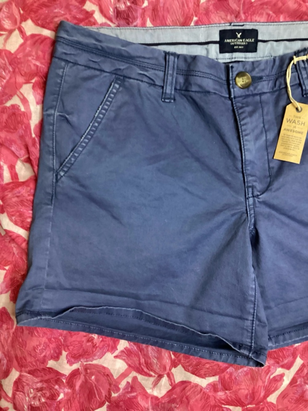 American Eagle Outfitters Navy Blue Chino Shorts 12 - Picture 3 of 14